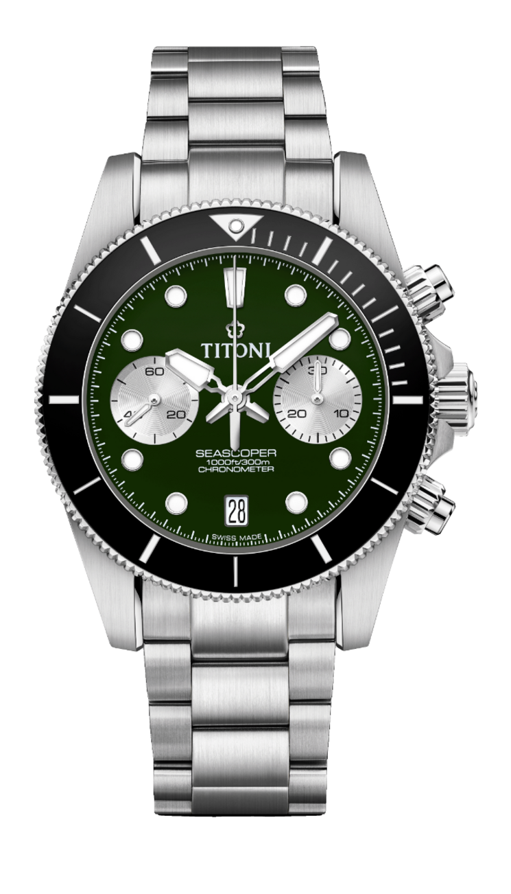 Titoni Seascoper 300 Chronograph Green (42mm) 94300 S-BK-733