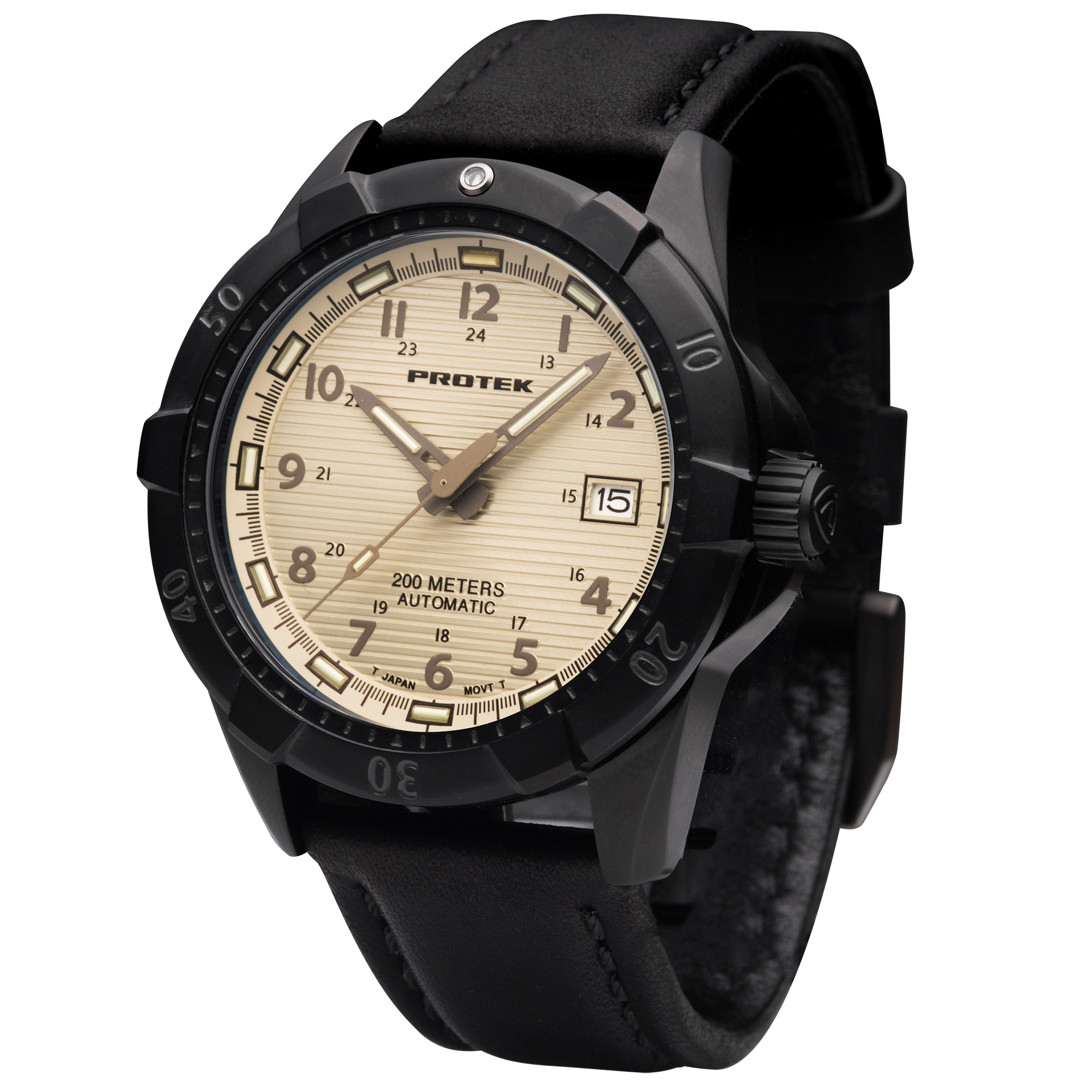 ProTek Automatic Black Steel Dive Watch (42mm) PT2217