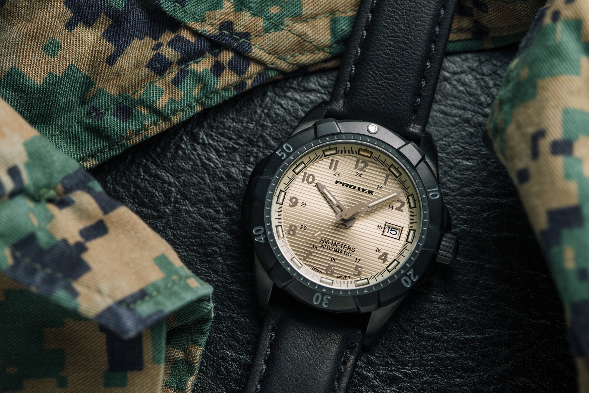 ProTek Automatic Black Steel Dive Watch (42mm) PT2217