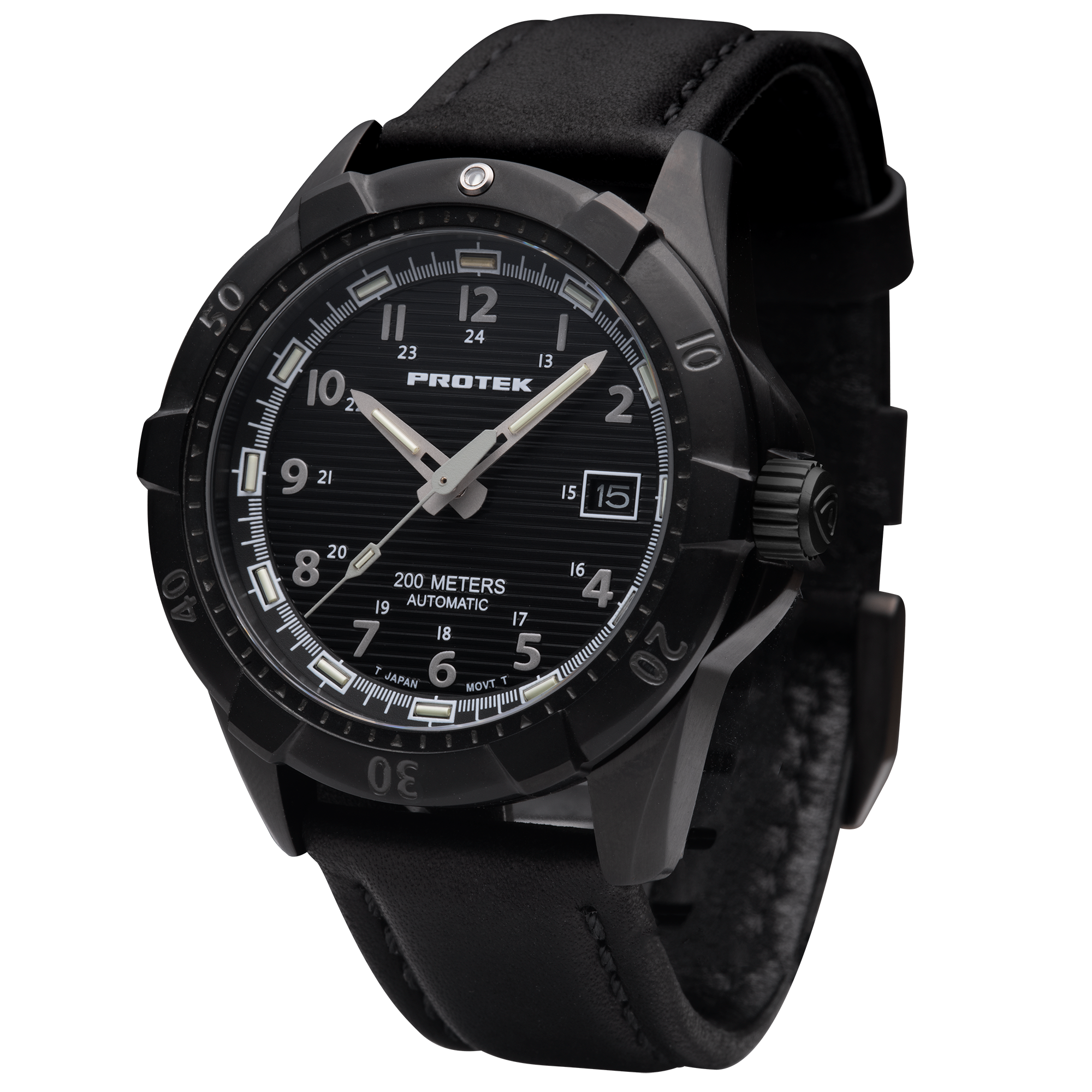 ProTek Automatic Black Steel Dive Watch (42mm) PT2202
