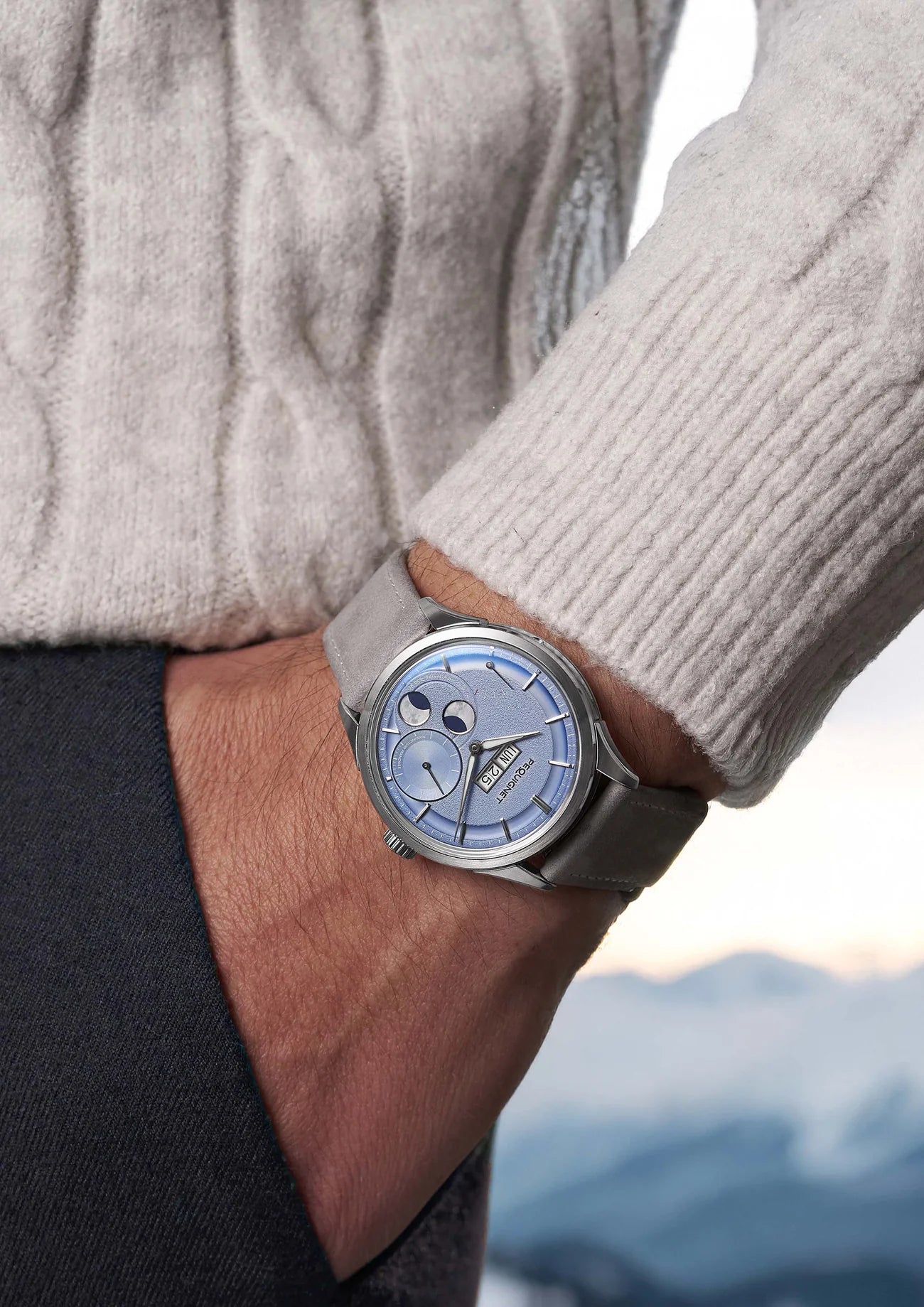 Pequignet Royale Paris Icy Blue Moon Phase (39.5mm) 9100613