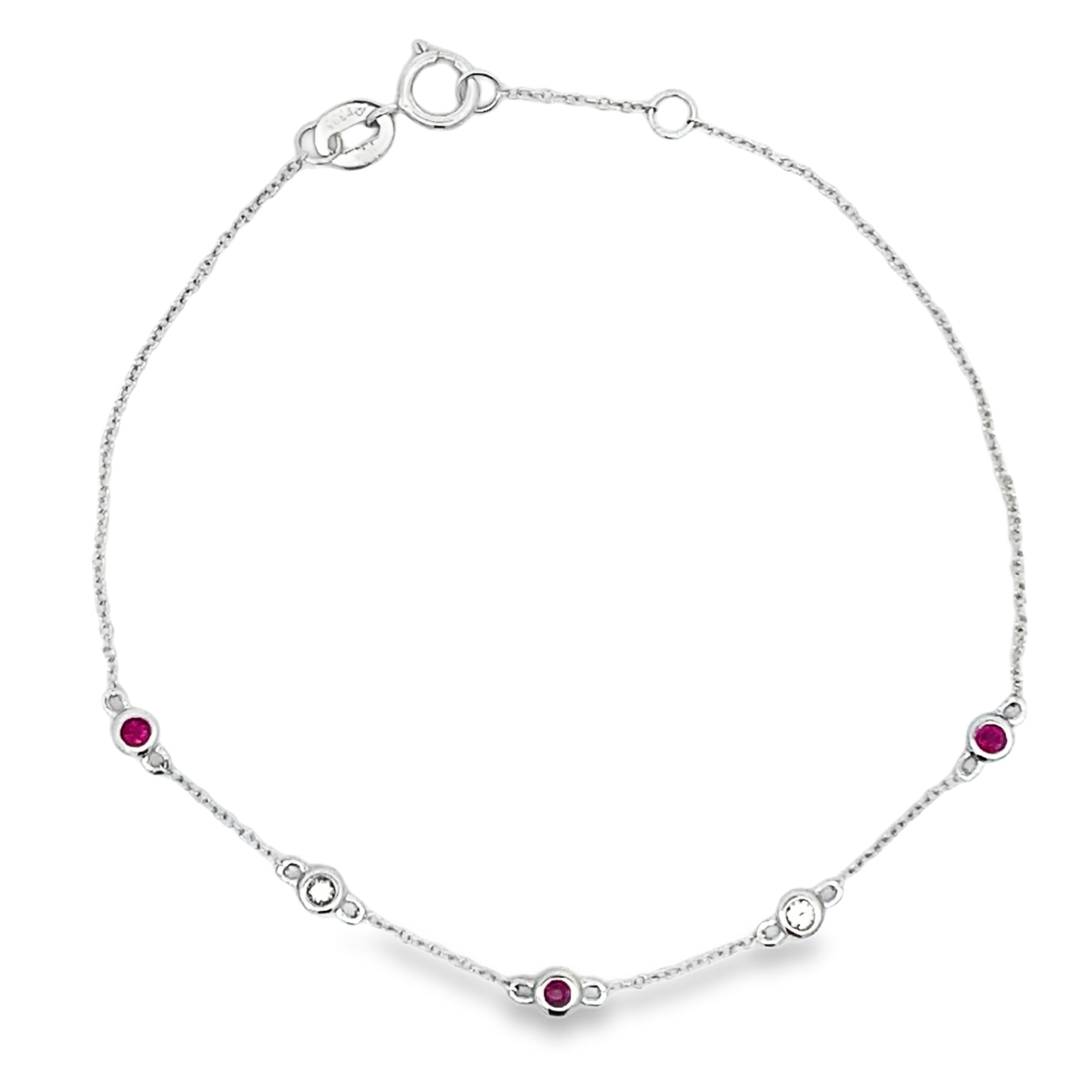 .16ct Ruby Diamond Bracelet 14KT White Gold