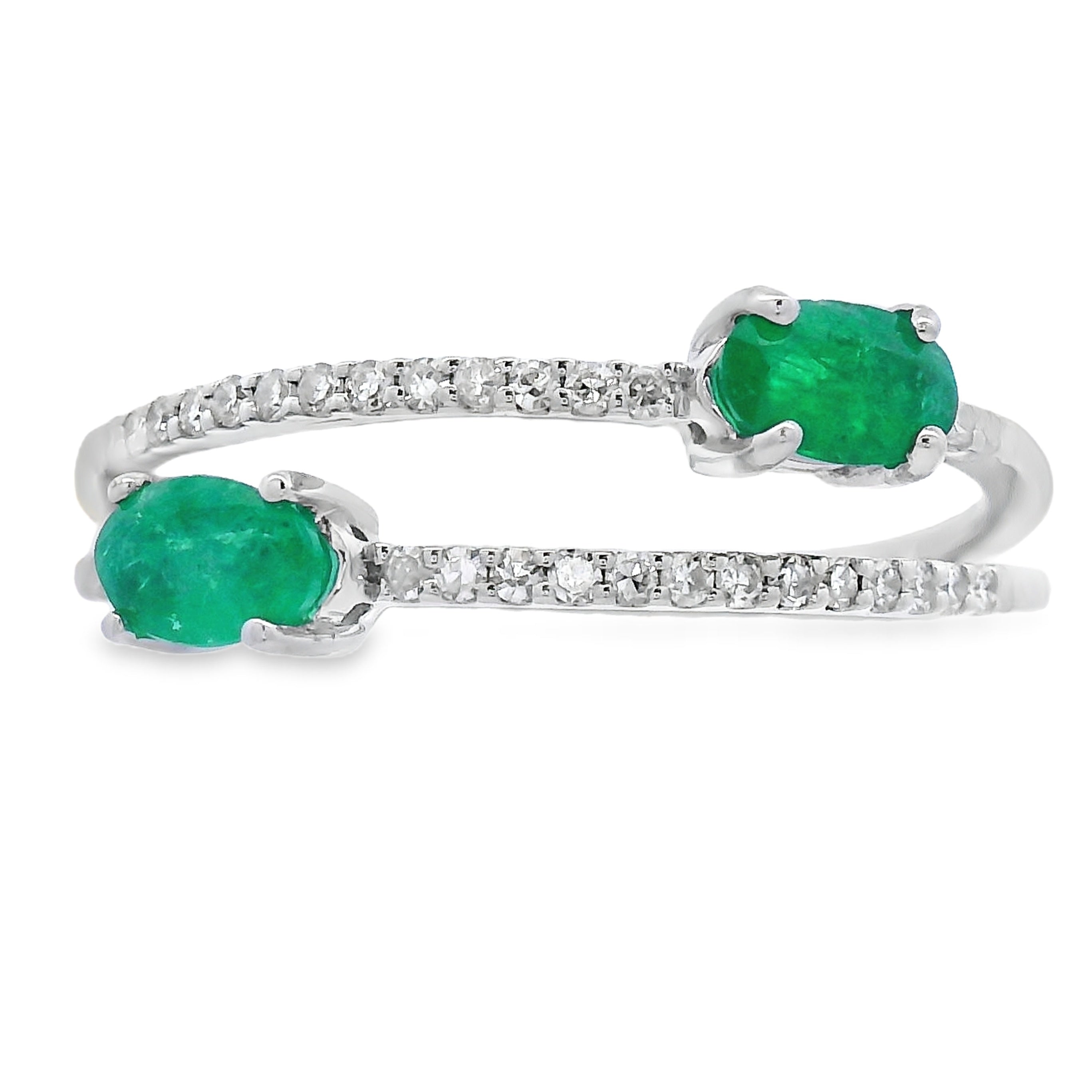 .57ct Emerald Diamond Ring 14KT White Gold