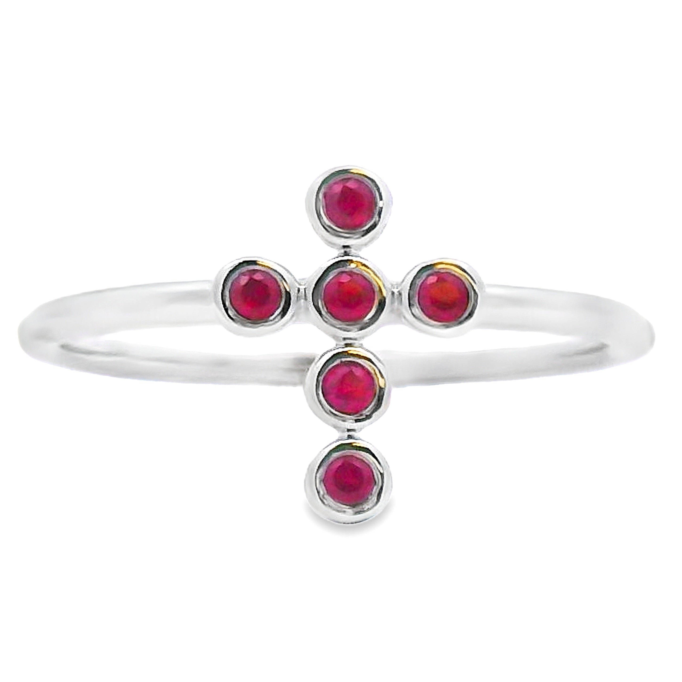 .12ct Ruby Cross Ring 14KT White Gold