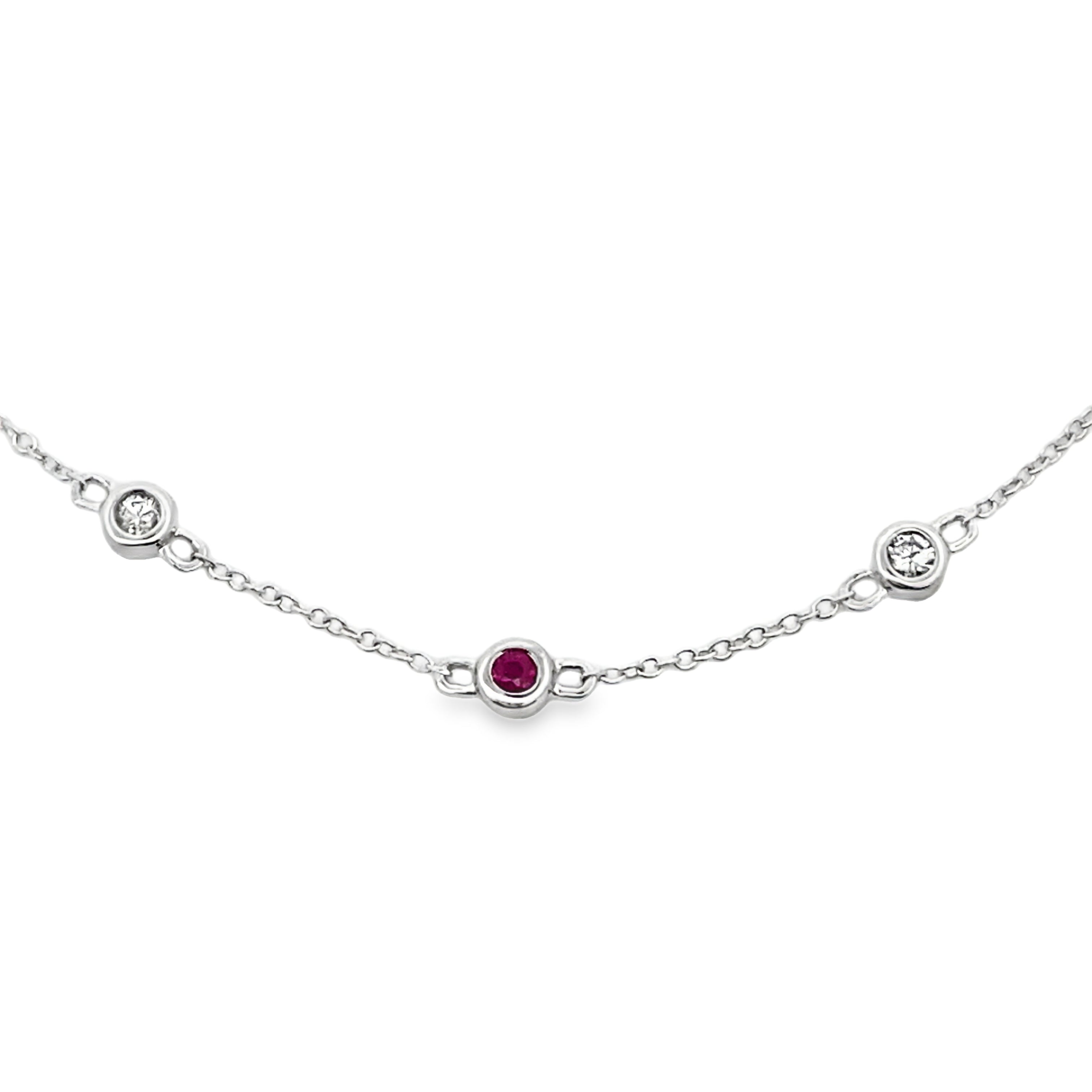 .16ct Ruby Diamond Bracelet 14KT White Gold