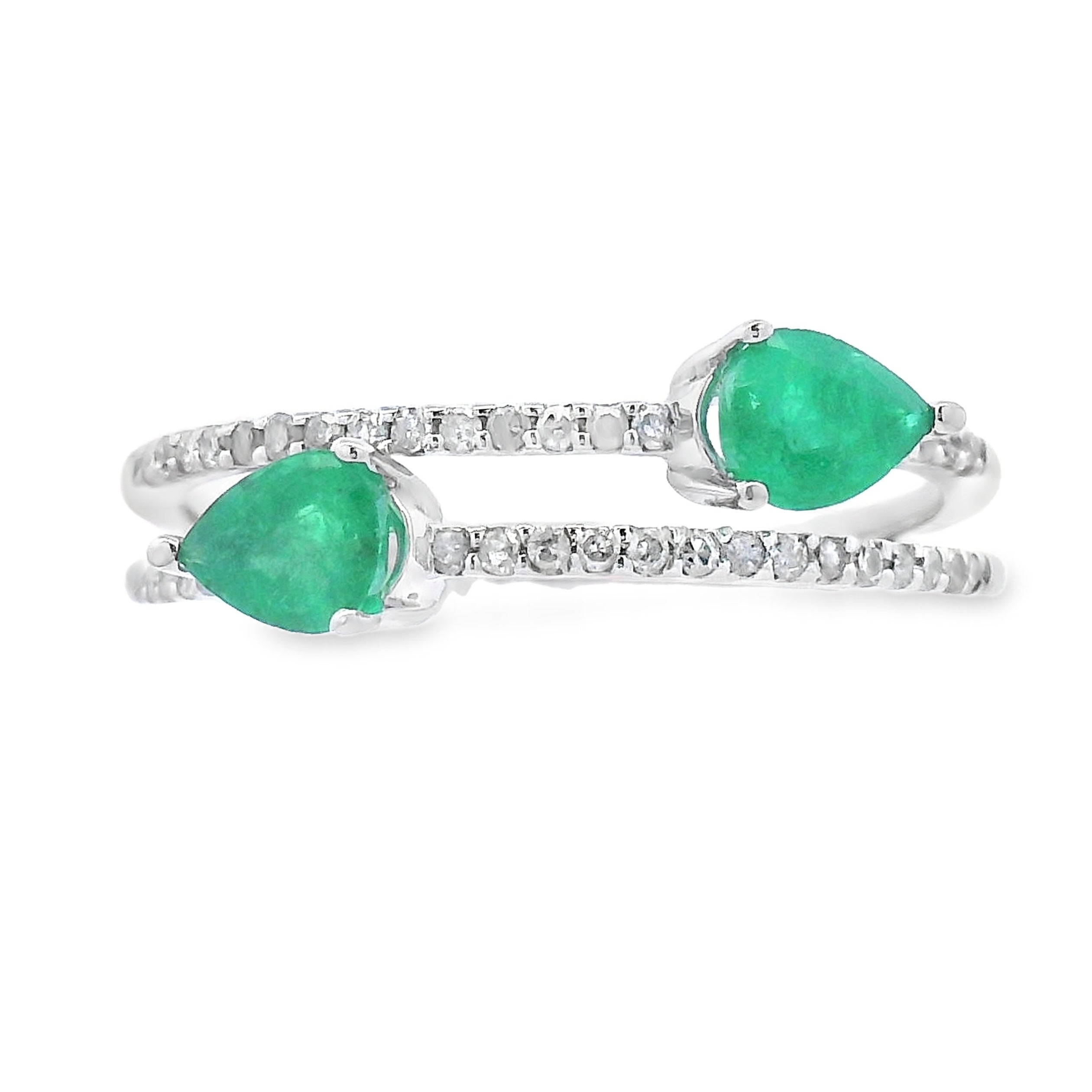 .50ct Emerald Diamond Ring 14KT White Gold