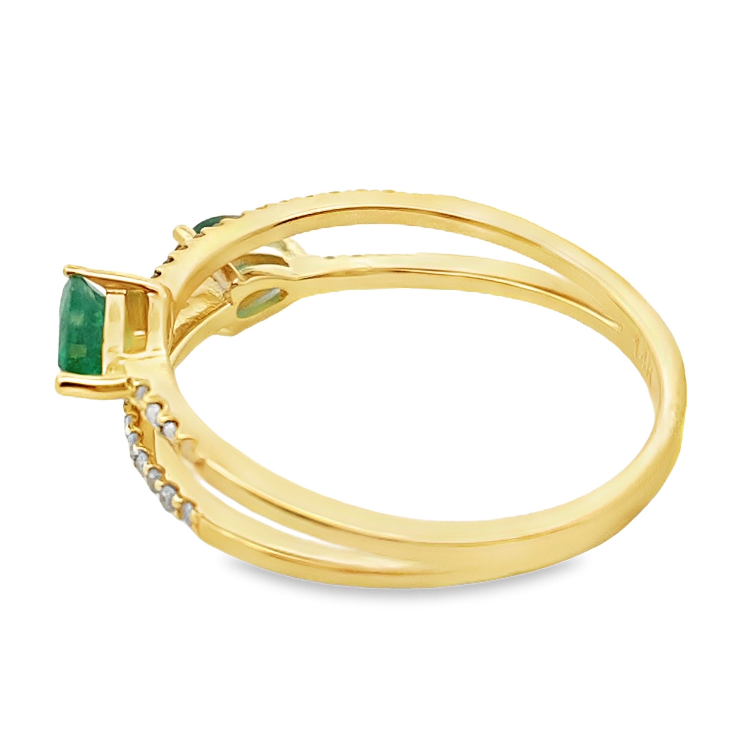 .50ct Emerald Diamond Ring 14KT Yellow Gold