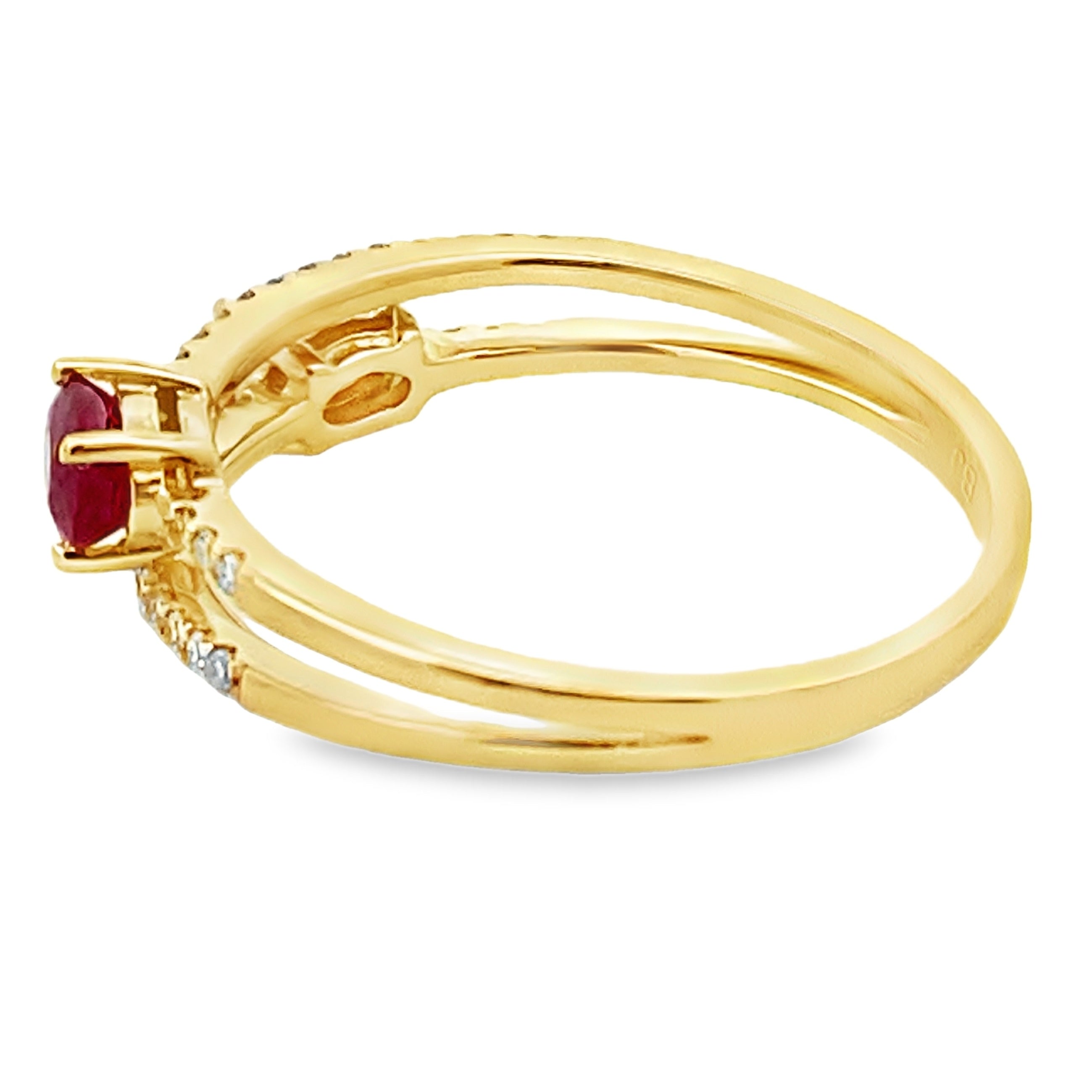 .59ct Ruby Diamond Ring 14KT Yellow Gold