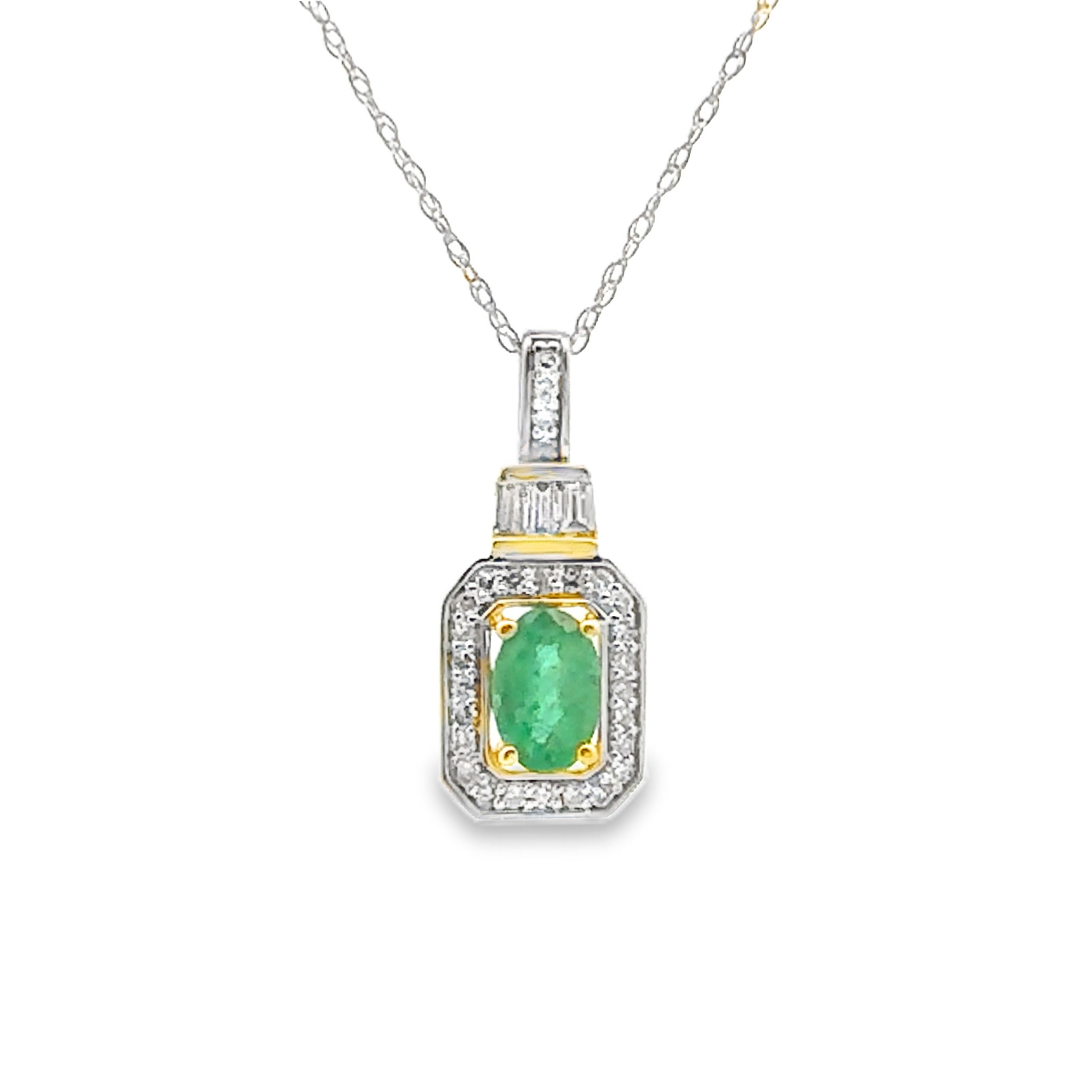.57ct Emerald Diamond Fashion Pendants 14KT Yellow Gold