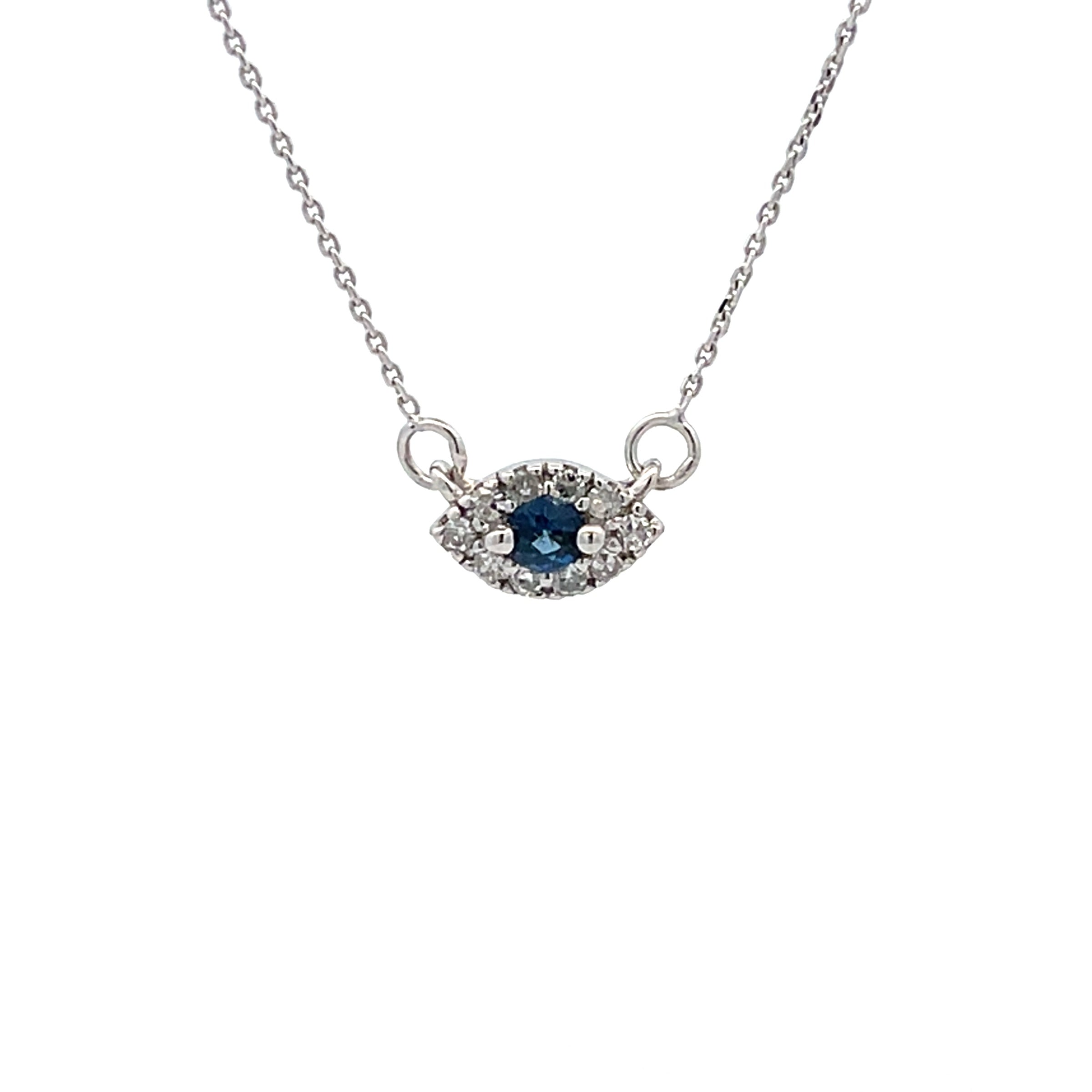 .14ct Sapphire Diamond Fashion Pendants 14KT White Gold