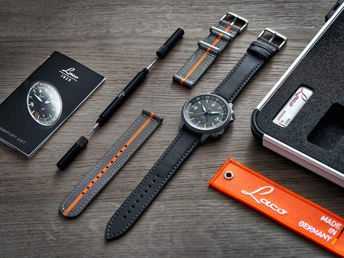 Laco Pilot Watch Frankfurt GMT Schwarz (43mm) Automatic 862120.2