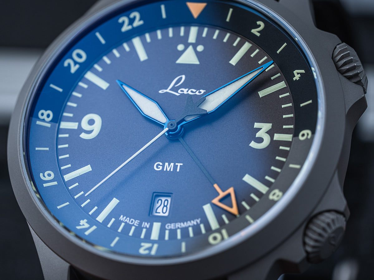 Laco Pilot Watch Frankfurt GMT Schwarz (43mm) Automatic 862120.2