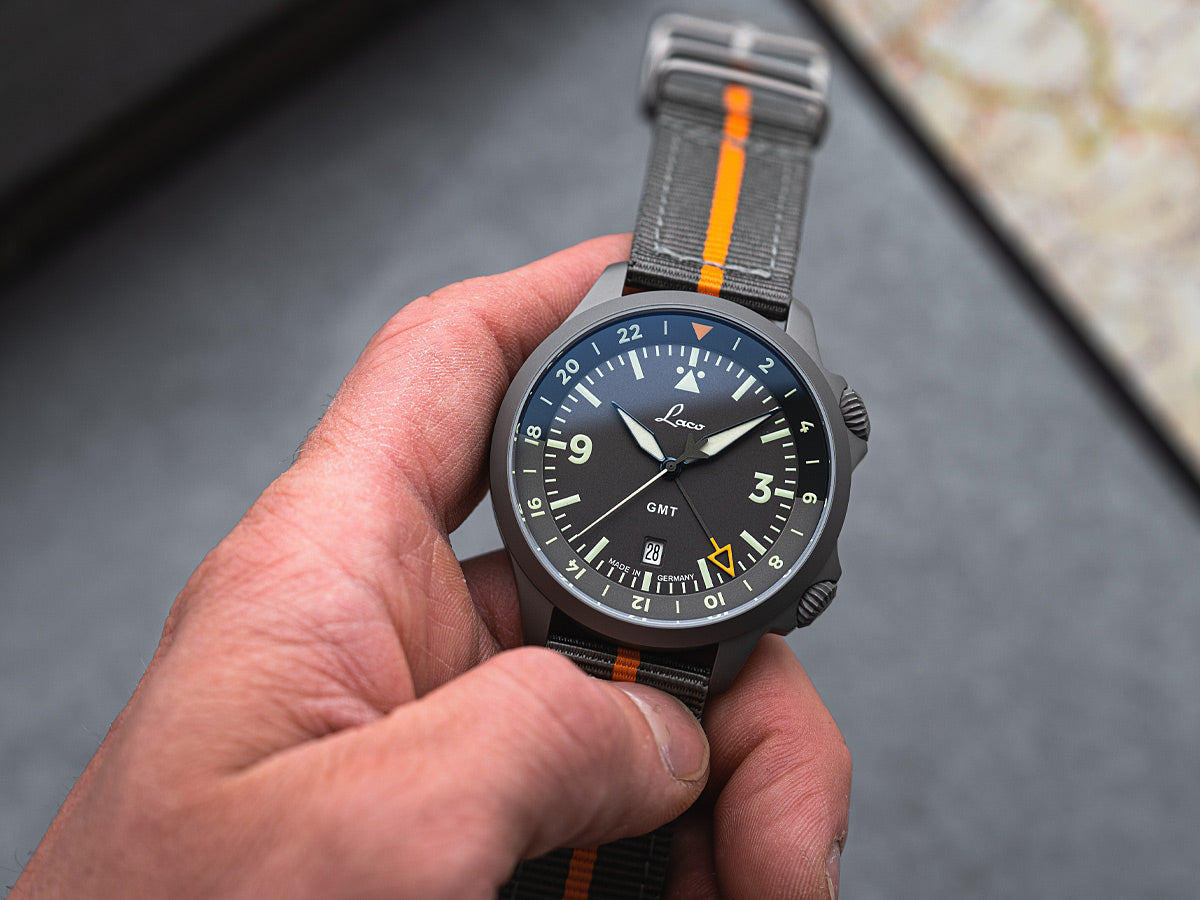 Laco Pilot Watch Frankfurt GMT Schwarz (43mm) Automatic 862120.2