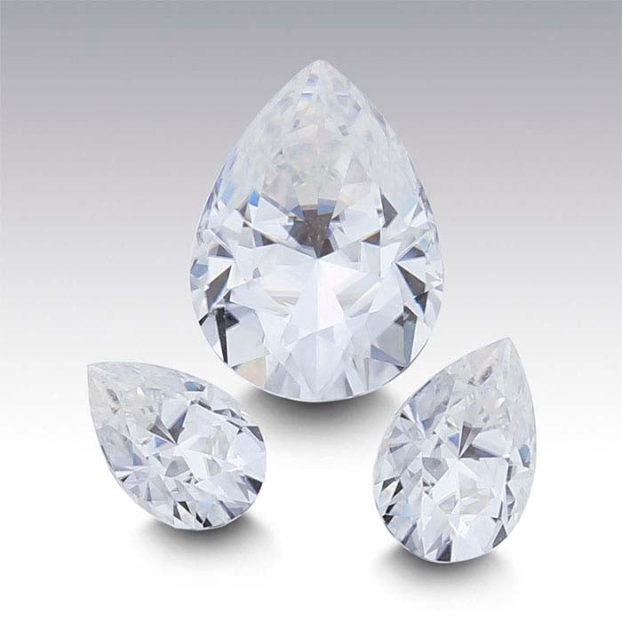 Charles & Colvard® Forever One™ Moissanite Pear Faceted Stones, Colorless