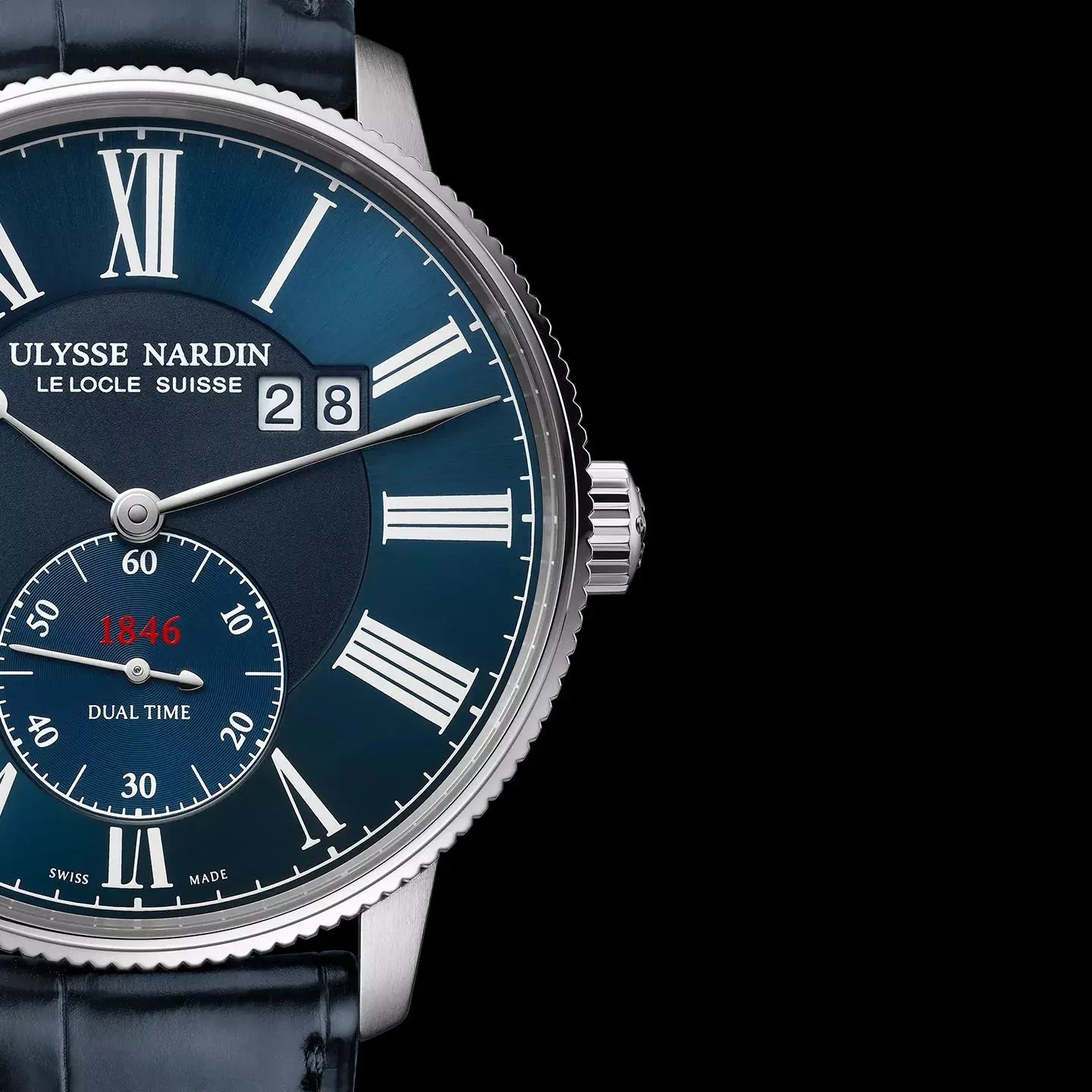 ULYSSE NARDIN MARINE TORPILLEUR  DUAL TIME ((44mm) 3343-320-3A/1A