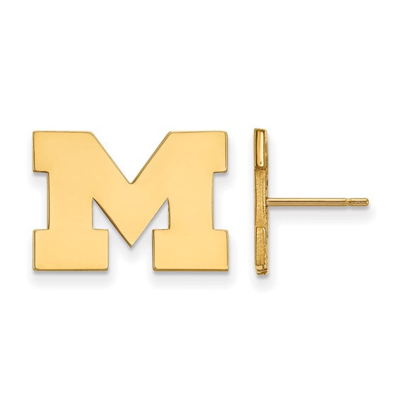 University of Michigan 14k Letter M Small Post Earrings