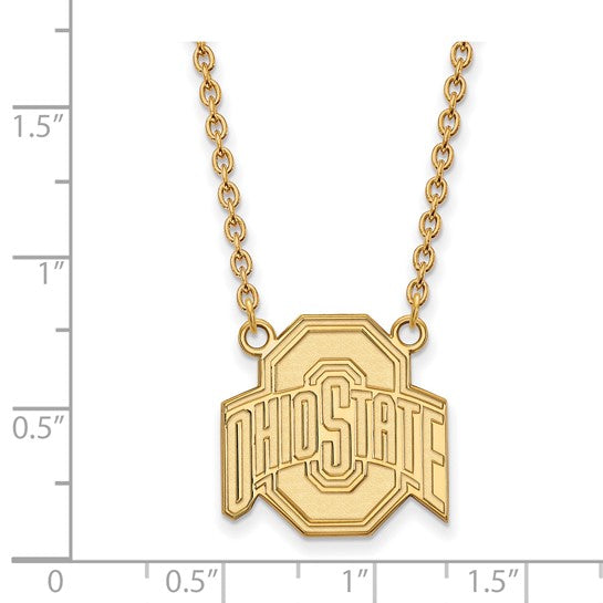 Ohio State University 14k Large Pendant on 18" Cable Chain