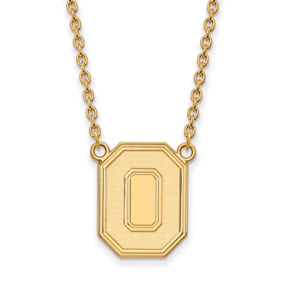 Ohio State University 14k Letter O Large Pendant on 18" Cable Chain