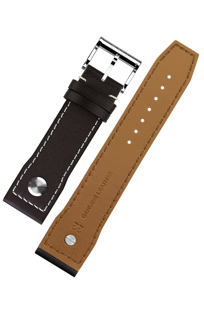 Straps - Ball Brown calf leather 22mm - Polished pin buckle CUI-NM1080C-BR-22