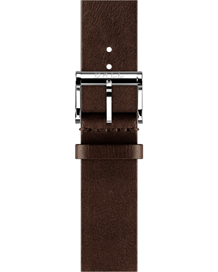 Ball Brown calf leather NATO 20mm - Polished pin buckle