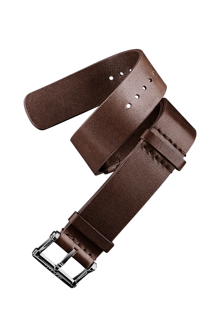 Ball Brown calf leather NATO 20mm - Polished pin buckle