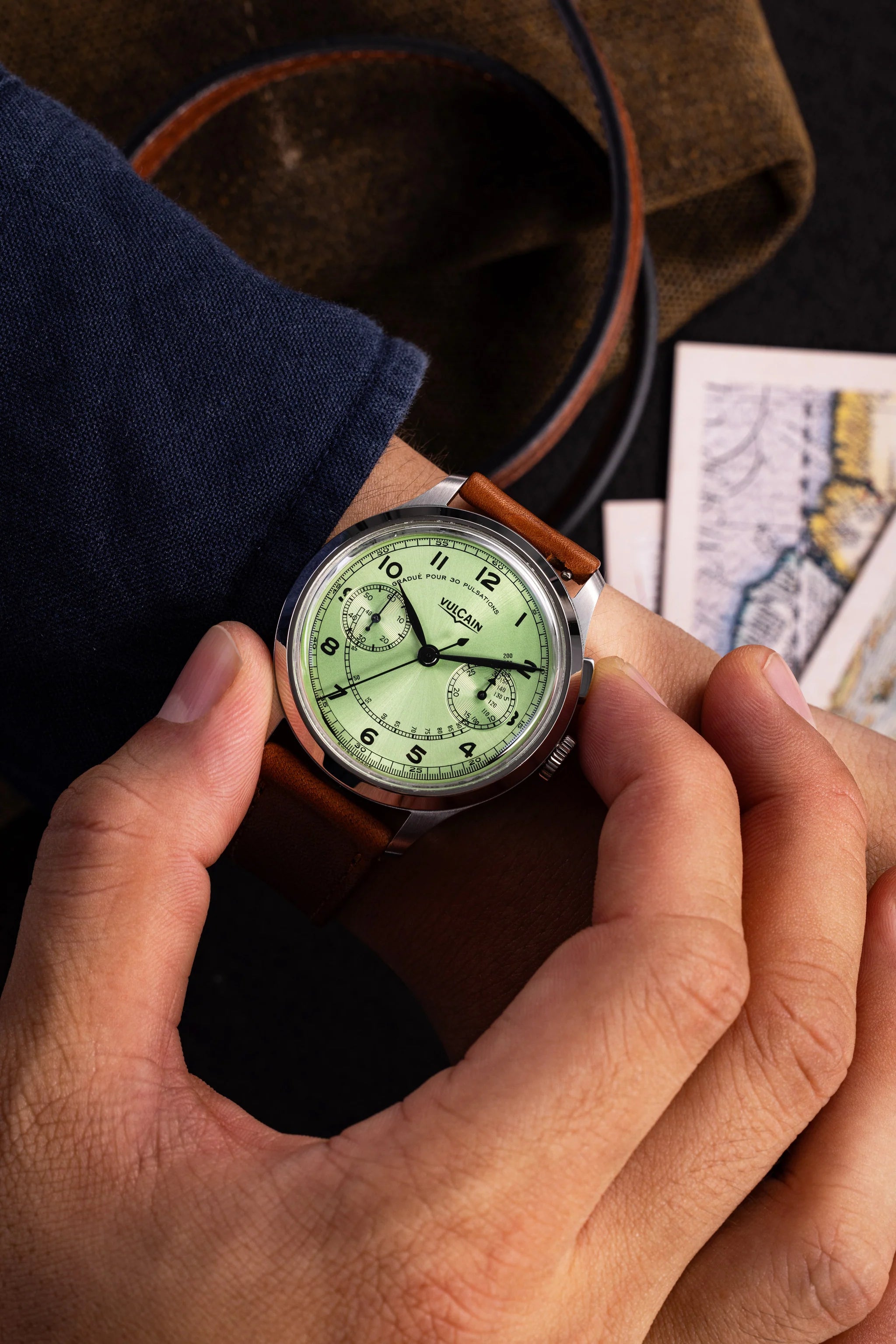 Vulcain Monopusher Heritage Green (39mm) 650167A98