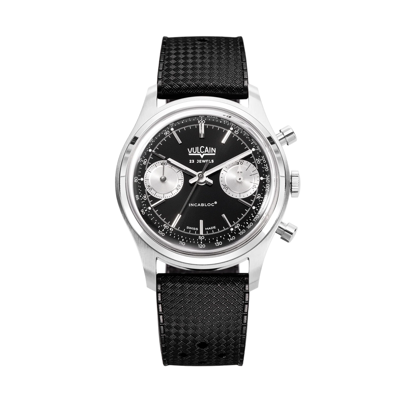 Vulcain Chronograph 1970's Black & Silver  (38mm) 640109A00.BAC201