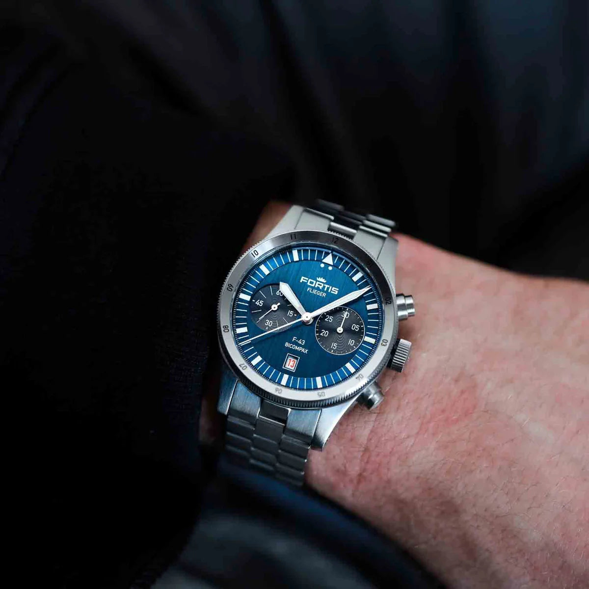Fortis Flieger F-43 Bicompax Liberty Blue F4240012