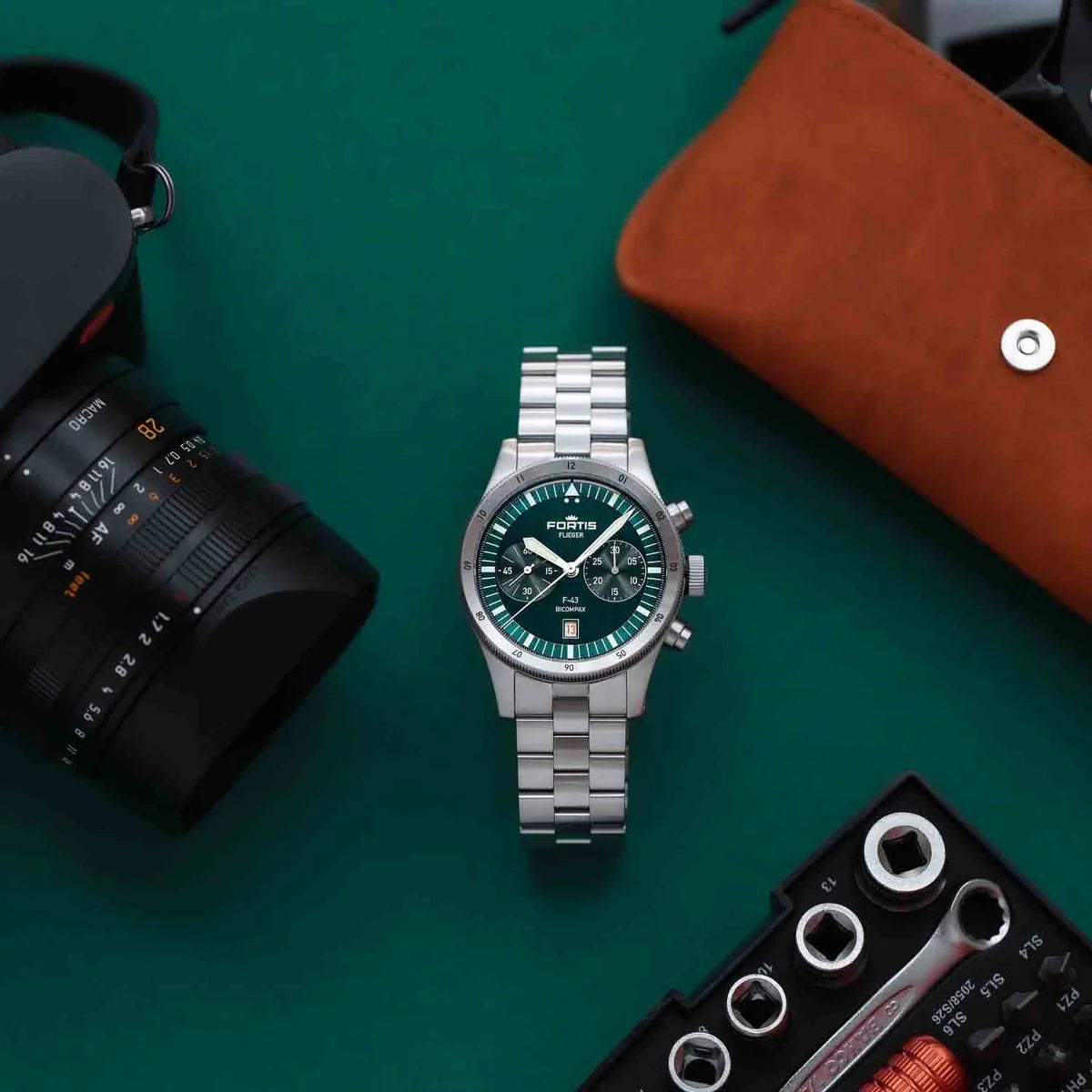 Fortis Flieger F-43 Bicompax Petrol F4240008
