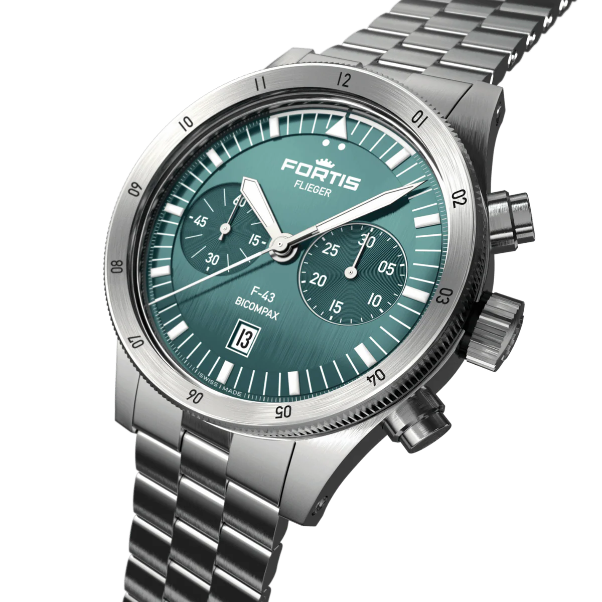 Fortis Flieger F-43 Bicompax Petrol F4240008