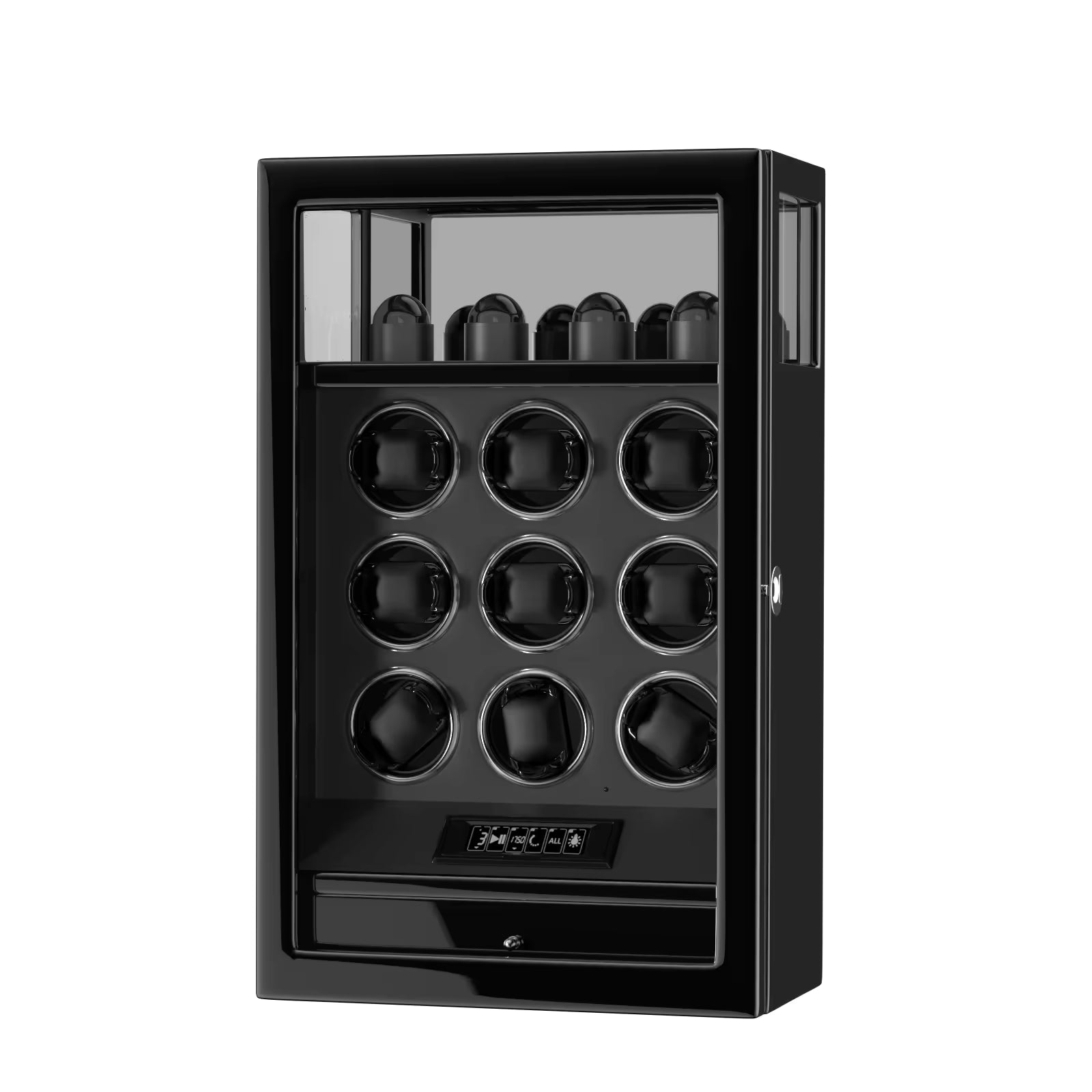 Tachymeters 9 Watch Programmable Watch Winder With Storage - Black
