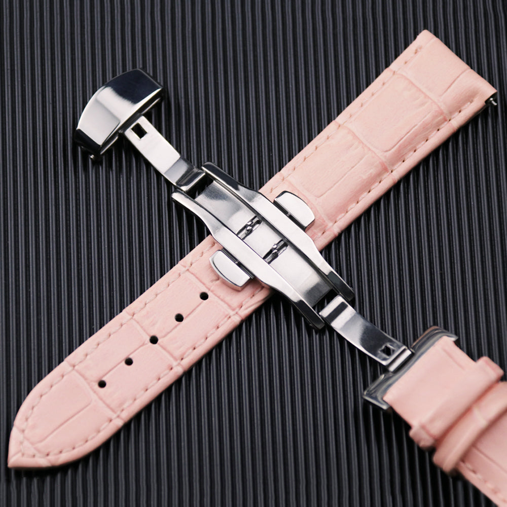 Light Brown Top Grain Leather Padded Watch Strap Kit