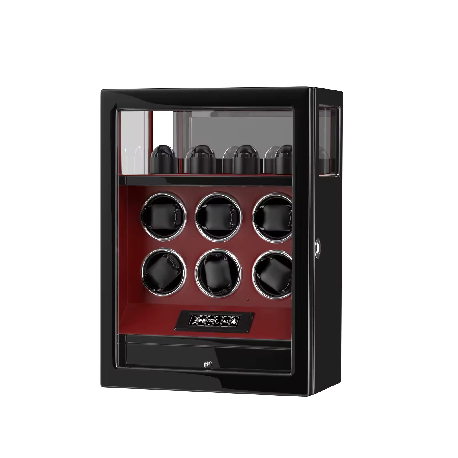 Tachymeters 6 Watch Programmable Watch Winder With Storage - Black