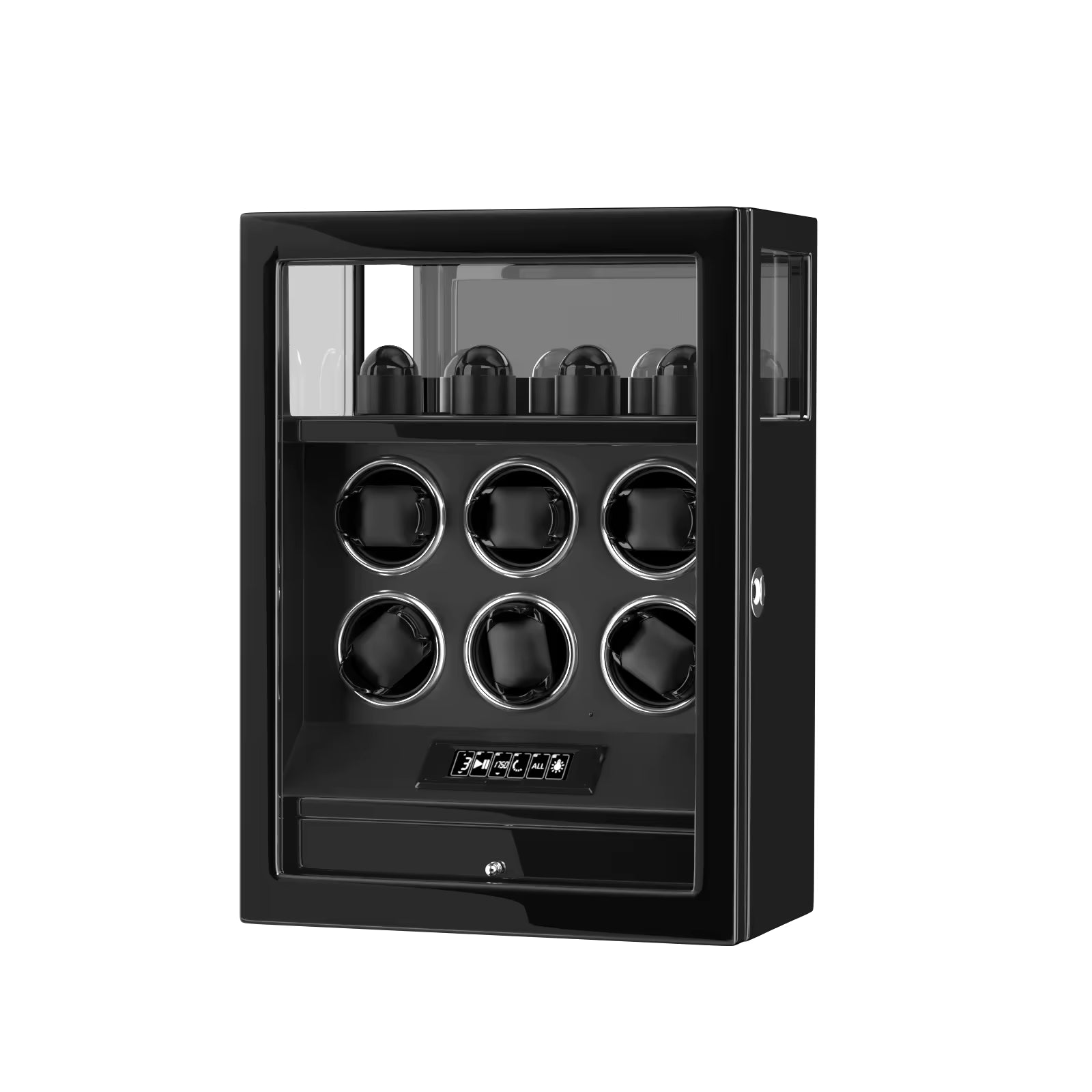 Tachymeters 6 Watch Programmable Watch Winder With Storage - Black
