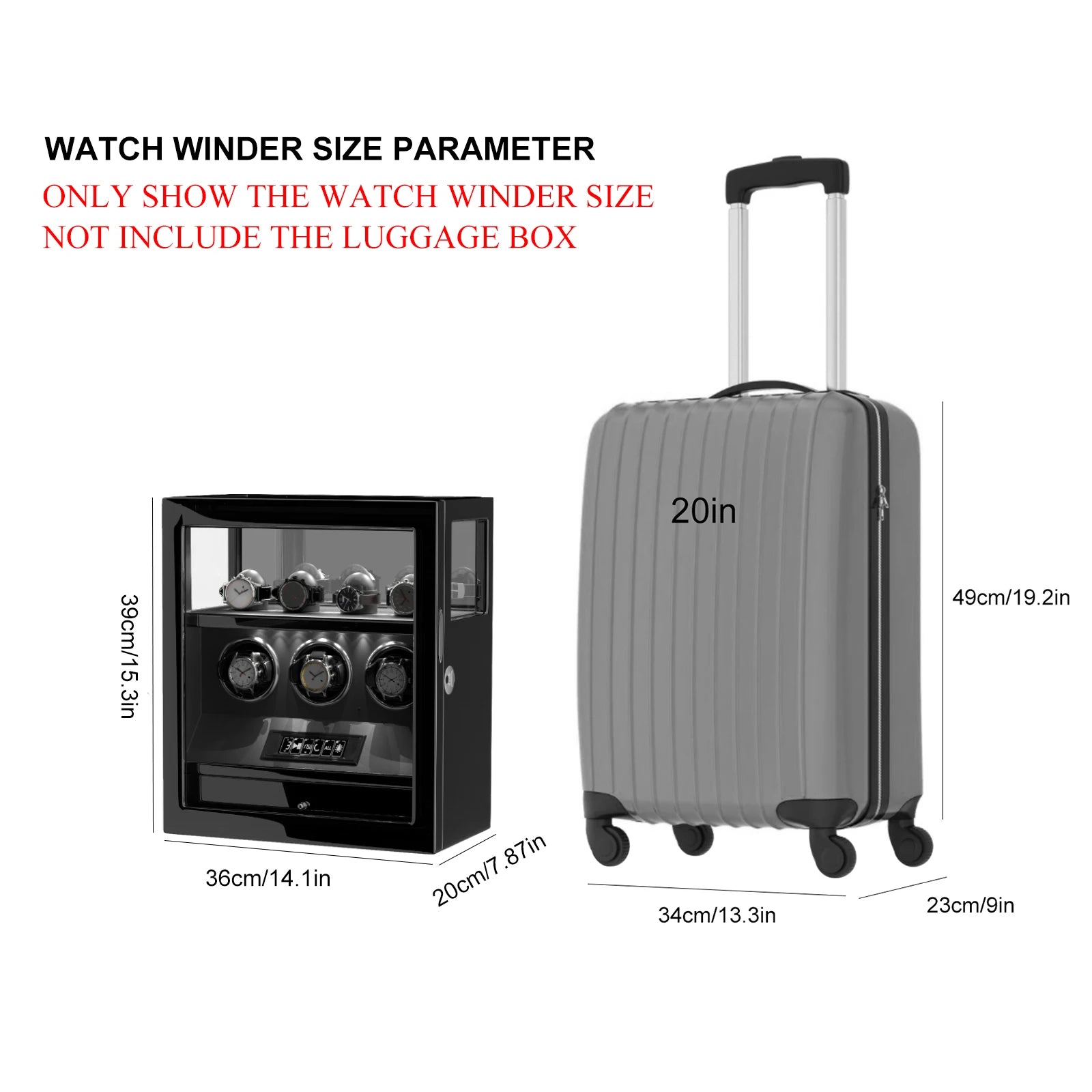 Tachymeters 3 Watch Programmable Watch Winder With Storage - Black