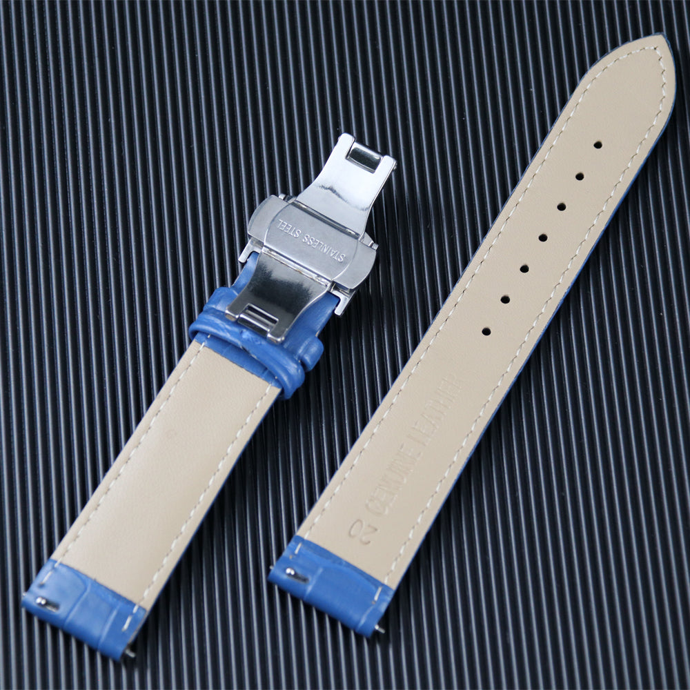 Light Brown Top Grain Leather Padded Watch Strap Kit