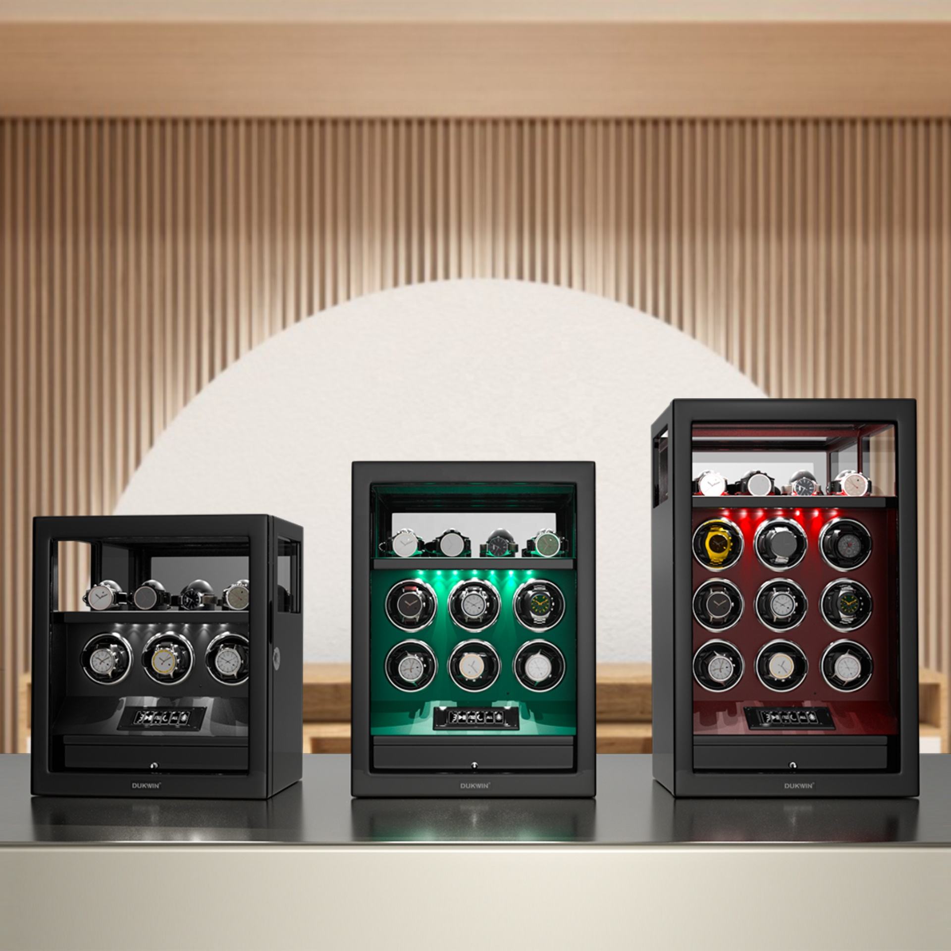 Tachymeters 3 Watch Programmable Watch Winder With Storage - Black