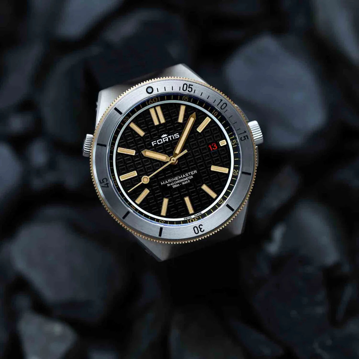 Fortis Marinemaster M-44 Black Resin Gold F8120015