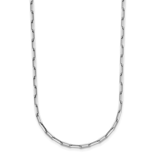 HERCO Platinum Polished Knife-Edge Solid Paper Clip Chain Necklace PTHRN308