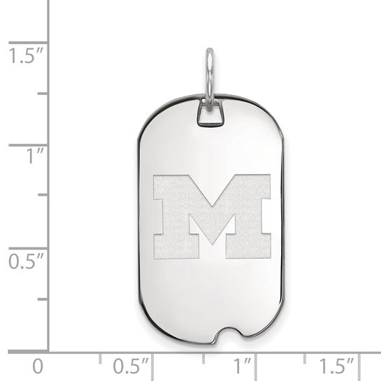 University of Michigan Letter M 14k Small Dog Tag Pendant