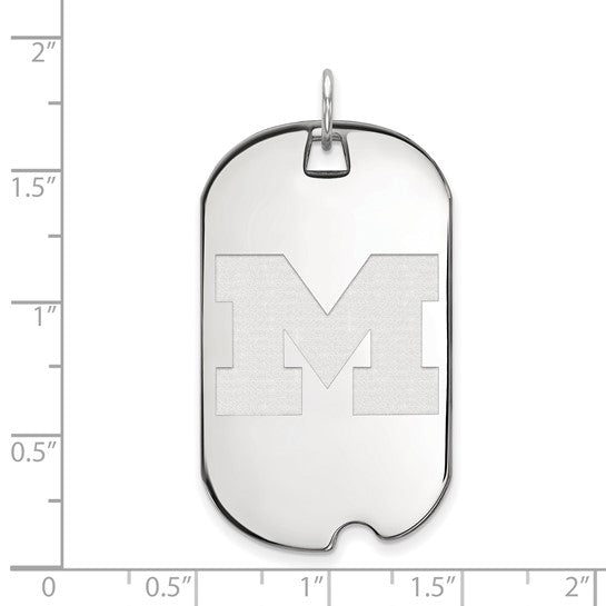 University of Michigan Letter M 14k Large Dog Tag Pendant