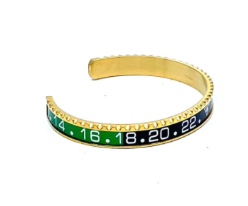 Stainless Steel GMT Watch Bezel Cuff Bangle Bracelet