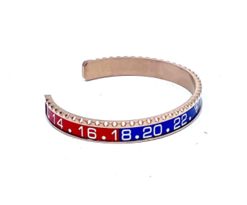 Plated Stainless Steel GMT Watch Bezel Cuff Bangle Bracelet