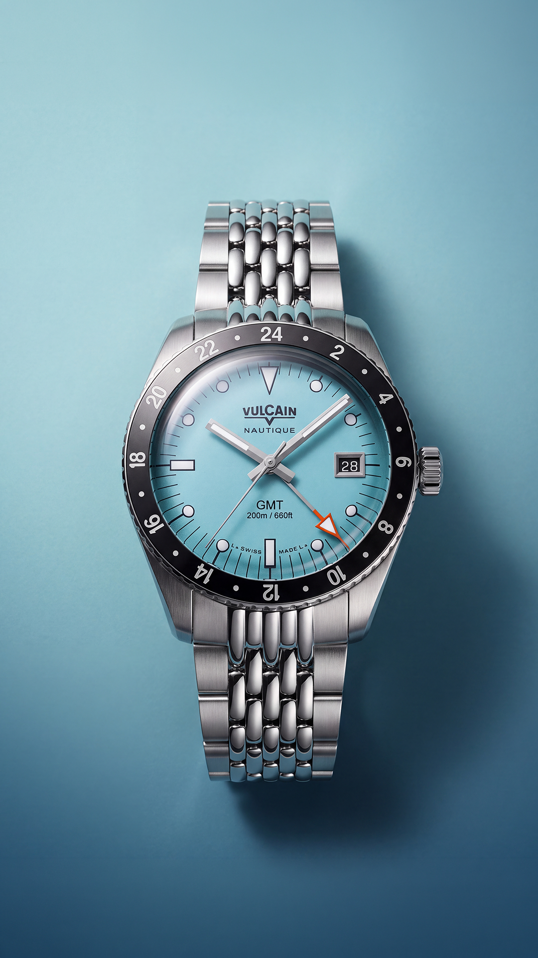 Vulcain Skindiver Nautical GMT Light Blue (38mm)  680174BM7