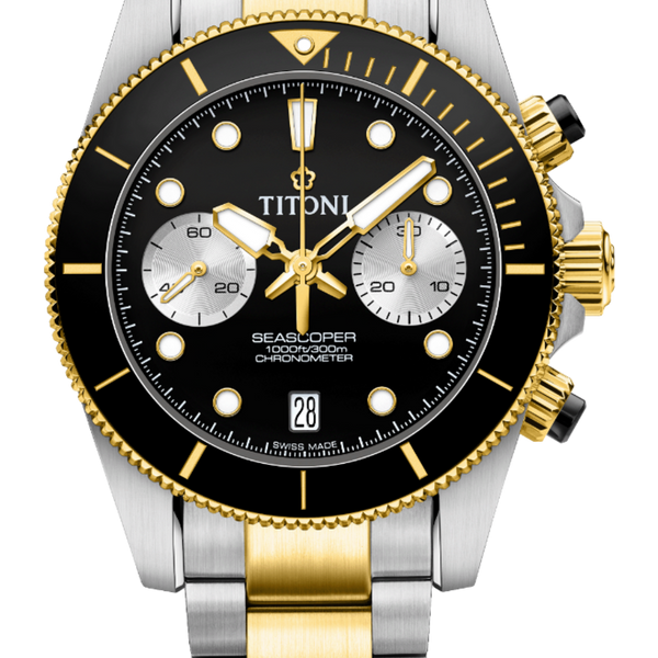 Titoni Seascoper 300 Chronograph Black Two Tone (42mm) 94300 SY-BK-731
