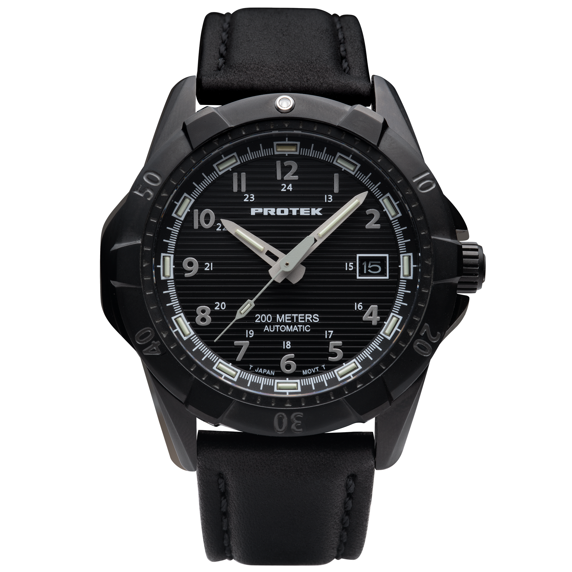 ProTek Automatic Black Steel Dive Watch (42mm)  PT2202