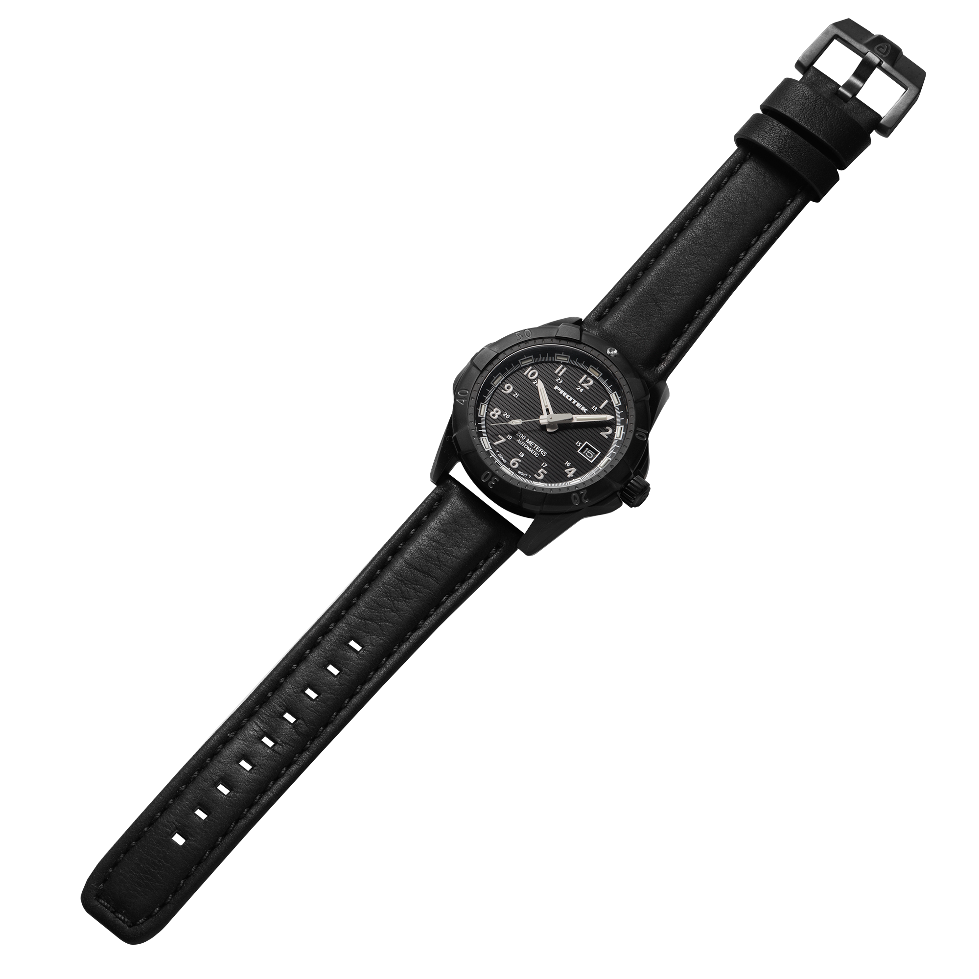 ProTek Automatic Black Steel Dive Watch (42mm)  PT2202