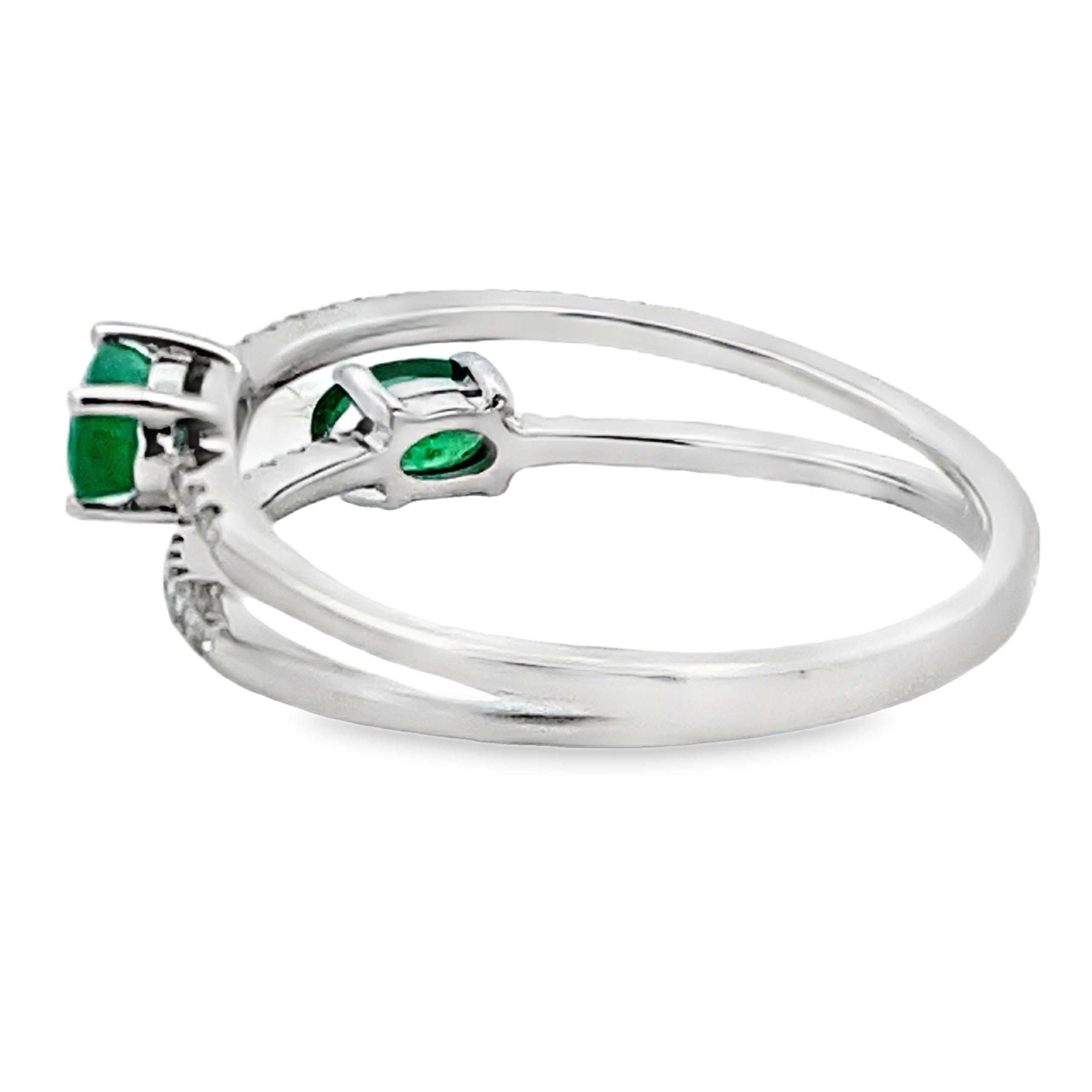 .57ct Emerald Diamond Ring 14KT White Gold