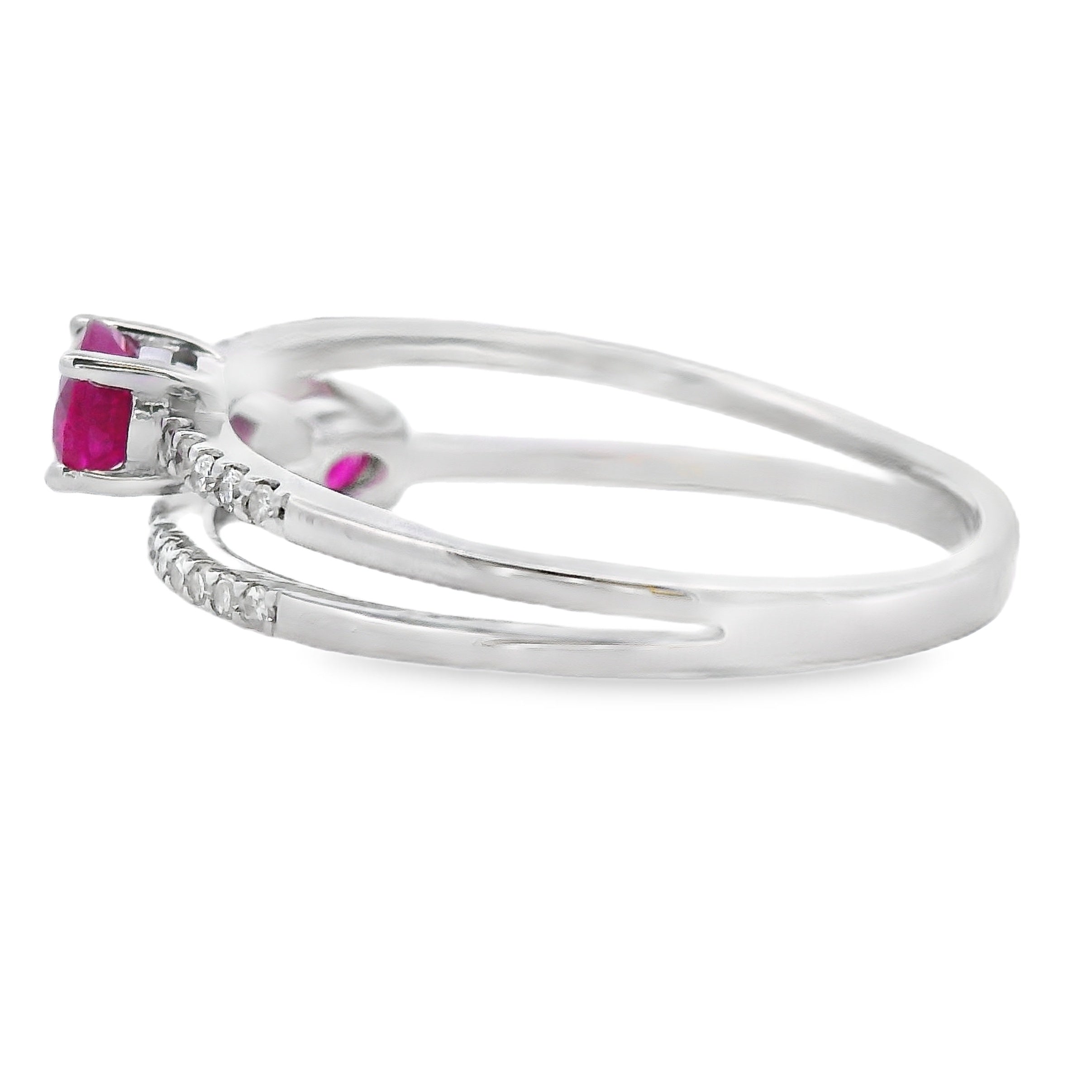 .59ct Ruby Diamond Ring 14KT White Gold