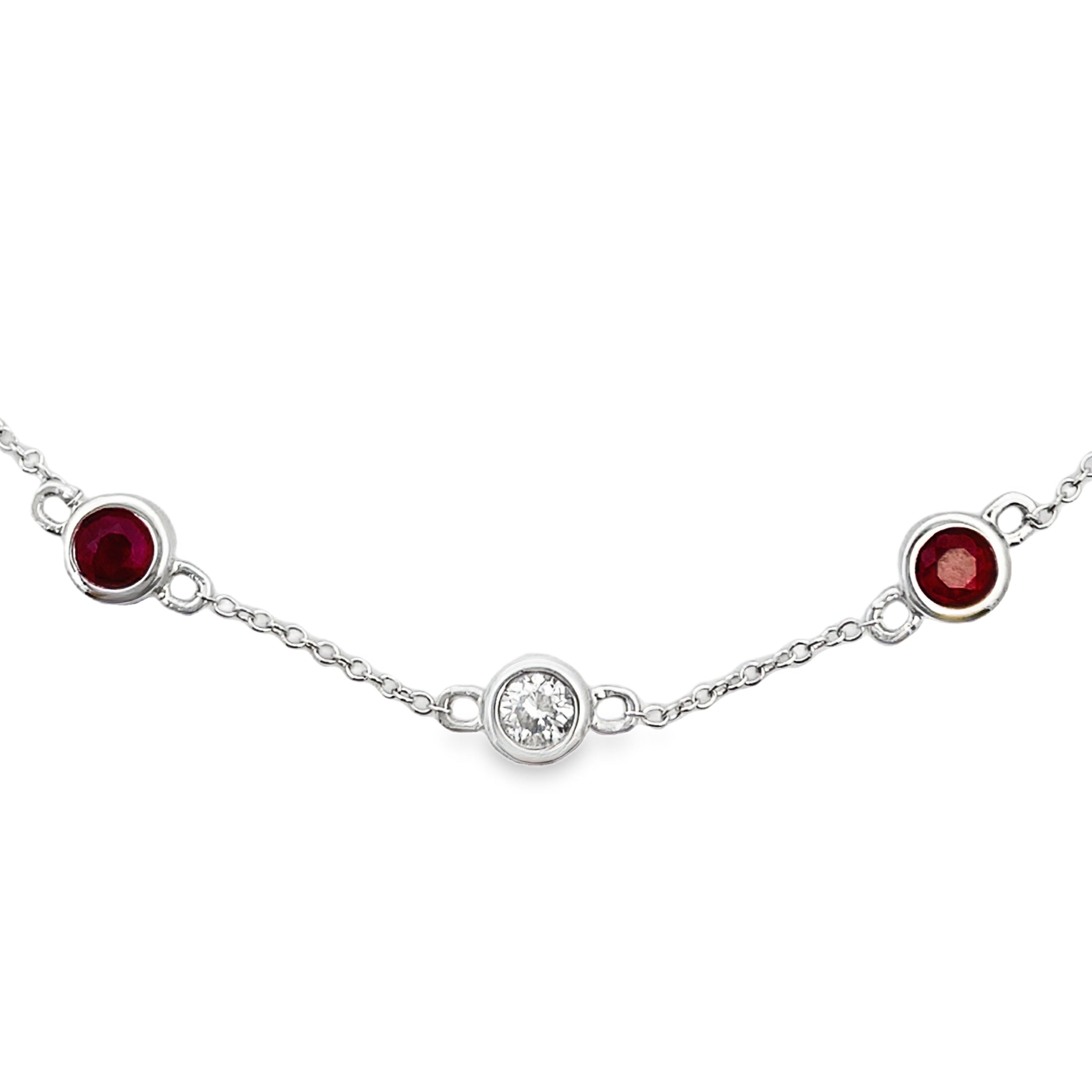 .66ct Ruby Diamond Bracelet 14KT White Gold